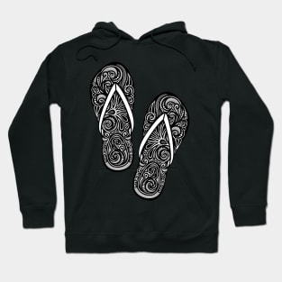 Decorative Pair of Flip-flops with Doodle Ornament Hoodie